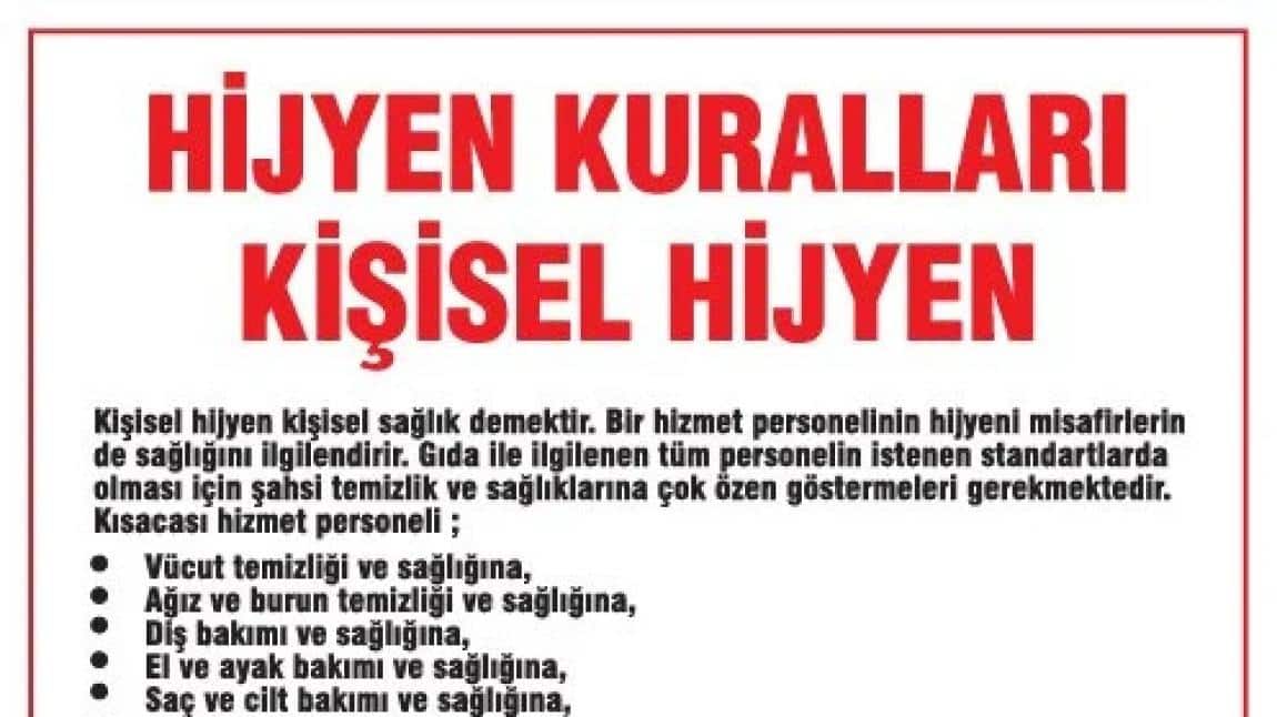 Gıda Üretim ve Perakende İş Yerleri ile Su sektöründe Çalışanlar İçin Kişisel Hijyen Eğitimi Kursu